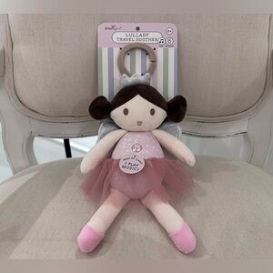 NWT Musical Lullaby Travel Baby Soother Stroller Plush Toy - Pink and Silver